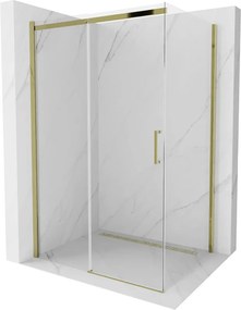 Mexen Omega cabina doccia scorrevole 120 x 80 cm, trasparente, dorata - 825-120-080-50-00