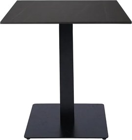 Tavolo pub ristorante bar quadrato 70x70 cm Top per esterno effetto Marmo Nero H 75