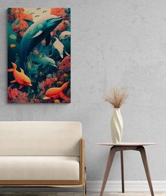 Stampa su tela – Delfini surrealisti