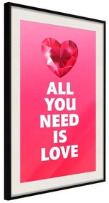 Poster  Ruby Heart  Cornice Quadri Cornice nera con pass-partout, Larghezza x Altezza Home decor 20x30