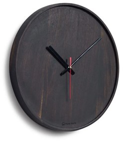 Kave Home - Orologio da parete Zakie in legno massiccio di acacia con finitura nera Ã˜ 30 cm