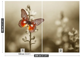 Carta da parati Fiori Butterfly 104x70 cm