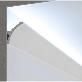 Cornice Pitturabile Stondata XL per parete per Strisce LED - 2m Selezionare la lunghezza 2 Metri