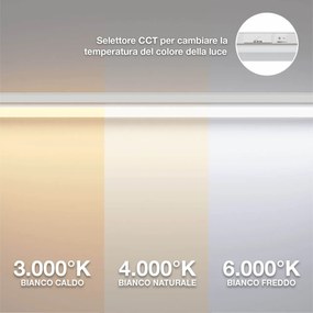 Tubo LED Integrato T5 14W 90cm CCT Bianco Variabile Angolo 160°