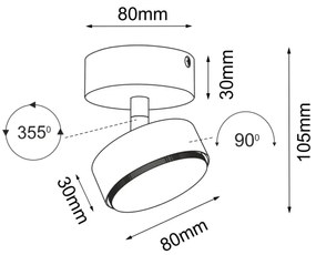 Brosline 2290 - Faretto DROP 1xGX53/9W/230V nero