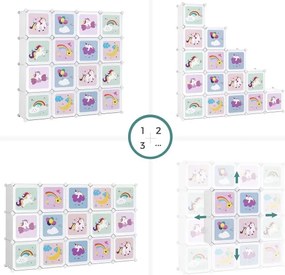 Armadio modulare per bambini con contenitori ANET colorato