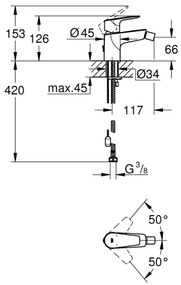 GROHE 23332001 - Miscelatore per bidet BAUEDGE misura S, cromato lucido