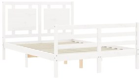 Giroletto con Testiera Bianco Small Double Legno Massello