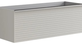 Mobile da bagno sospeso sotto lavabo L 120 x H 40 x P 45.5 cm grigio laccato opaco, 1 cassetto Pixel stripes