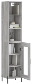 Credenza Grigio Sonoma 34,5x34x180 cm in Legno Multistrato