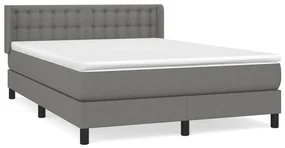 Giroletto a molle con materasso grigio scuro 140x200cm tessuto