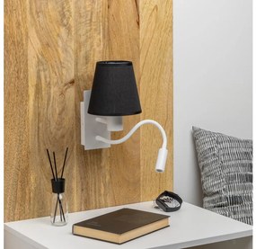 Brilagi - Applique a LED NUBILA 1xE27/25W/230V + LED/3W bianco/nero