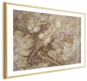 Poster - Ornamental Floral Carvings Cornice d'oro con margine 42x29.7