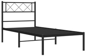 Giroletto con testiera in metallo nero 107x203 cm
