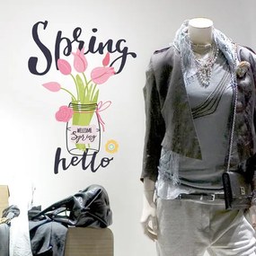 Hello spring in barattolo | Vetrofania