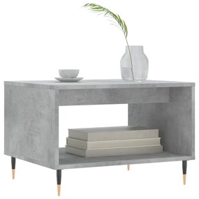 Tavolino da salotto grigio cemento 60x50x40cm legno multistrato