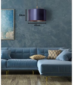 Duolla - Lampadario a sospensione con filo CANNES 1xE27/15W/230V diametro 45 cm blu/rame