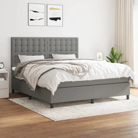 Giroletto A Molle Con Materasso Grigio Scuro 160x200 Cm Tessuto /