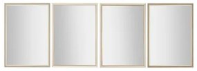 Specchio da parete Home ESPRIT Bianco Marrone Beige Grigio Cristallo polistirene 70 x 2 x 97 cm (4 Unità)