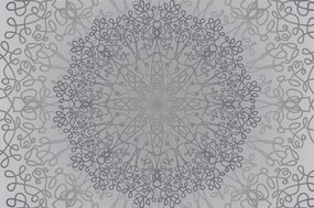 Carta da parati – Ornamento circolare grigio