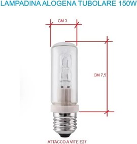 Lampadina alogena tubolare attacco a vite E27 potenza 150W