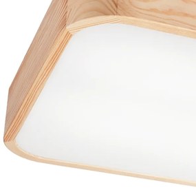 Plafoniera NATURAL SQUARE 4xE27/15W/230V 45x45 cm pino