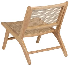 Poltrona con schienale in rattan in colore naturale - Ixia