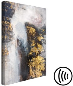 Quadro contemporaneo Lana dorata (1 pezzo) verticale - texture astratta moderna
