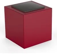 Pouf da Giardino 50x50 cm con Cuscino in Resina Arkema Iris Comfort Cherry