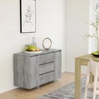 Credenza con 3 Cassetti Grigio Sonoma 120x41x75cm in Truciolato 813063