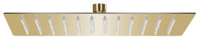 Testa Doccia A Pioggia İn Acciaio Inox 30x20cm Rettangolare Oro /