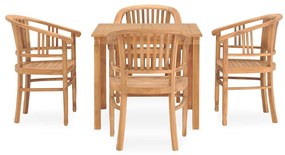 Set da pranzo da giardino 5 pz in legno massello di teak