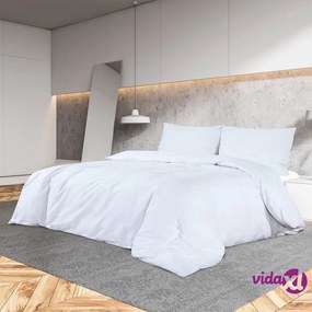 vidaXL Set Copripiumino Bianco 140x200 cm in Cotone