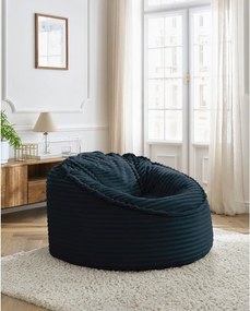 Puof a sacco blu scuro con rivestimento in velluto a coste Socrate – Bobochic Paris