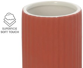 Portaspazzolini bagno dappoggio rosso in ceramica soft touch Spring