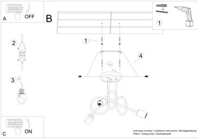 Sollux SL.1437 - Lampadario a plafone LOOP 3xE27/15W/230V oro