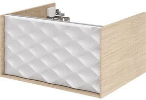 Mobile da bagno sospeso sotto lavabo L 60 x H 32 x P 48 cm grigio laccato lucido, 1 cassetto SENSEA Neo