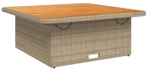Set da pranzo da giardino 2 pz con cuscini beige in polyrattan