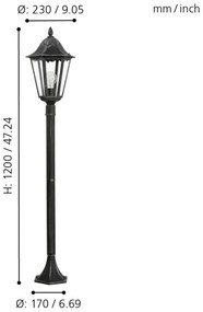 Eglo 93463 - Lampada da esterno NAVEDO 1xE27/60W/230V ip44