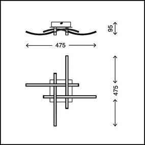 Plafoniera LED 4xLED/2,6W/230V 3000K, cromo opaco