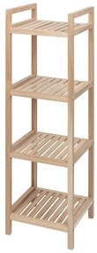 Scaffale da bagno in legno di acacia con quattro ripiani su ruote 35x110 cm Acina - Wenko