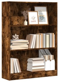 Libreria Rovere Fumo 80x24x109 Cm İn Legno Multistrato /