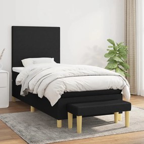Giroletto A Molle Con Materasso Nero 90x200 Cm İn Tessuto /