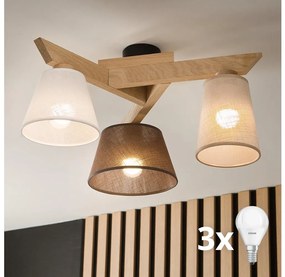 Brilagi - LED  Lampadario a plafone ANTHONY 3xE14/40W/230V quercia