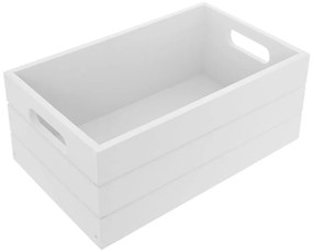 Cassetta di legno bianca 36x26x15 cm - Orion