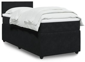 Giroletto A Molle Con Materasso Nero 100x200 Cm İn Velluto /