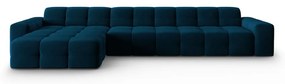 Divano angolare in velluto blu scuro (angolo sinistro) Kendal - Micadoni Home