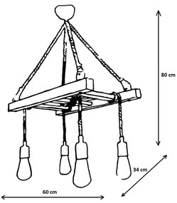 Lampada a sospensione da soffitto in legno Halat - Opviq lights