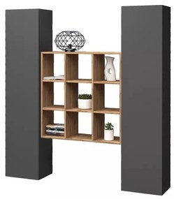 Parete Attrezzata Sospesa Lunia - Libreria Rovere, Made in Italy