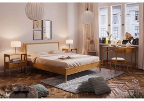 Letto matrimoniale in rovere con testiera imbottita 180x200 cm Pola - The Beds